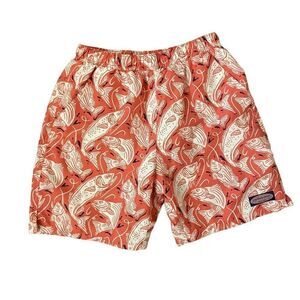 Vineyard Vines Fish Swim Trunks Shorts Coral Small